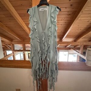 Silence + Noise Sheer Sleeveless Top in Light Green